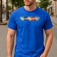 Paraprofessional Teacher Hearts Back To School Teach Rainbow Men Women Kids Men's Casual T-Shirt Royal Blue