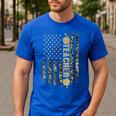 Patriotic Teacher American Flag Camouflage 4th Of July Camo Men's Casual T-Shirt Royal Blue Patriotic Teacher American Flag Camouflage 4th Of July Camo Men's Casual T-Shirt Royal Blue