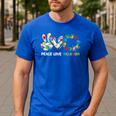 Peace Love Inclusion Sped Squad Special-Ed Teacher Daycare Men's Casual T-Shirt Royal Blue Peace Love Inclusion Sped Squad Special-Ed Teacher Daycare Men's Casual T-Shirt Royal Blue