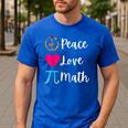 Peace Love Math Maths Teacher Pi Symbol Men Women Men's Casual T-Shirt Royal Blue