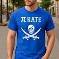 Pi Day Pi Rate Pirate For Teachers Men's Casual T-Shirt Royal Blue Pi Day Pi Rate Pirate For Teachers Men's Casual T-Shirt Royal Blue