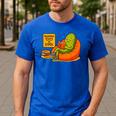 Pickle Reading Books Bookworm Teacher Librarian Kids Retro Men's Casual T-Shirt Royal Blue Pickle Reading Books Bookworm Teacher Librarian Kids Retro Men's Casual T-Shirt Royal Blue