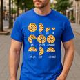 Pizza Slice Fraction Math Teacher Back To School Educational Men's Casual T-Shirt Royal Blue