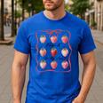 Pre K Is My Jam Teacher Team Crew Preschool Cute Strawberry Men's Casual T-Shirt Royal Blue