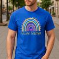 Pre-K Preschool Kindergarten Future Teacher Rainbow Men's Casual T-Shirt Royal Blue