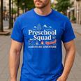 Pre-K Squad Adventure Camping Preschool Teacher Boy Girl Kid Men's Casual T-Shirt Royal Blue