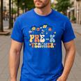 Pre-k Teacher Appreciation Teaching Wildflowers Men's Casual T-Shirt Royal Blue