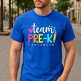 Pre-k Team Pencil Teacher Student Back To School Girls Men's Casual T-Shirt Royal Blue