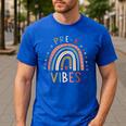 Pre K Vibes Back To School Student Teacher Men's Casual T-Shirt Royal Blue Pre K Vibes Back To School Student Teacher Men's Casual T-Shirt Royal Blue