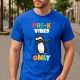 Pre-K Vibes Only Penguin Teachers Kids Back To School Men's Casual T-Shirt Royal Blue Pre-K Vibes Only Penguin Teachers Kids Back To School Men's Casual T-Shirt Royal Blue