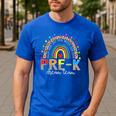 PreK Dream Team Leopard Rainbow Teacher Squad Back To School Men's Casual T-Shirt Royal Blue PreK Dream Team Leopard Rainbow Teacher Squad Back To School Men's Casual T-Shirt Royal Blue