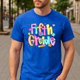Preppy Fifth Grade Back To School 5th Grade Teacher Girl Boy Men's Casual T-Shirt Royal Blue