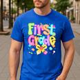 Preppy First Grade Back To School 1st Grade Teacher Girl Kid Men's Casual T-Shirt Royal Blue Preppy First Grade Back To School 1st Grade Teacher Girl Kid Men's Casual T-Shirt Royal Blue