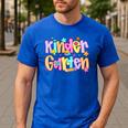 Preppy Kindergarten First Day Of School Teachers Girls Boys Men's Casual T-Shirt Royal Blue