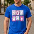 Preppy Spooky Teacher Halloween Ghost Coquette Bow Autumn Men's Casual T-Shirt Royal Blue Preppy Spooky Teacher Halloween Ghost Coquette Bow Autumn Men's Casual T-Shirt Royal Blue