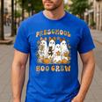 Preschool Boo Crew Halloween Teacher Ghost Costume Matching Men's Casual T-Shirt Royal Blue