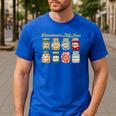 Preschool Is My Jam Retro Preschool Teacher Back To School Men's Casual T-Shirt Royal Blue