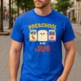 Preschool Is My Jam Teacher Shirt Men's Casual T-Shirt Royal Blue