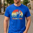 Preschool Panda Back To School Teacher Student Men's Casual T-Shirt Royal Blue