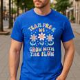 Preschool Teacher Appreciation Team Pre-K Grow With The Flow Men's Casual T-Shirt Royal Blue