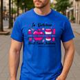 Preschool Teacher In October We Wear Pink Breast Cancer Men's Casual T-Shirt Royal Blue Preschool Teacher In October We Wear Pink Breast Cancer Men's Casual T-Shirt Royal Blue