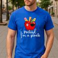 Pretend I'm A Pirate Teacher Apple Talk Like A Pirate Day Men Women Kids Men's Casual T-Shirt Royal Blue