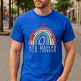 Pretty YOU MATTER Rainbow Positive Message Teachers Kids Men's Casual T-Shirt Royal Blue