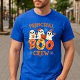 Principal Teacher Boo Crew Halloween Spooky Costume Men's Casual T-Shirt Royal Blue