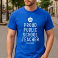 Proud Public School Teacher Red For Ed California Men Women Kids Men's Casual T-Shirt Royal Blue Proud Public School Teacher Red For Ed California Men Women Kids Men's Casual T-Shirt Royal Blue