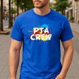 PTA Crew Back To School Volunteer Board Mom Parent Teacher Men's Casual T-Shirt Royal Blue