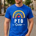 PTO Crew Parent School Volunteer Board Mom Parent Teacher Men's Casual T-Shirt Royal Blue