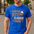 Pumpkin Spice Gives Me Teacher Powers Fall Thanksgiving Men Women Men's Casual T-Shirt Royal Blue