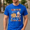 Pumpkin Spice Makes Teacher Nice Retro Fall Spooky Season Men's Casual T-Shirt Royal Blue Pumpkin Spice Makes Teacher Nice Retro Fall Spooky Season Men's Casual T-Shirt Royal Blue
