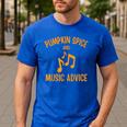Pumpkin Spice And Music Advice Music Teacher Halloween Men's Casual T-Shirt Royal Blue