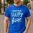 Put On A Happy Face Music Music Teacher Men's Casual T-Shirt Royal Blue Put On A Happy Face Music Music Teacher Men's Casual T-Shirt Royal Blue
