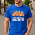 Qué Te Pasacalabaza Fall Immersion Teacher Spanish Teacher Men's Casual T-Shirt Royal Blue Qué Te Pasacalabaza Fall Immersion Teacher Spanish Teacher Men's Casual T-Shirt Royal Blue
