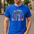 Rainbow Happy Dot Day Shirts Teacher Kids September 15th Men's Casual T-Shirt Royal Blue Rainbow Happy Dot Day Shirts Teacher Kids September 15th Men's Casual T-Shirt Royal Blue