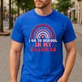 Rainbow Homeschool Mom Teacher I Go To School In My Pajamas Men's Casual T-Shirt Royal Blue Rainbow Homeschool Mom Teacher I Go To School In My Pajamas Men's Casual T-Shirt Royal Blue