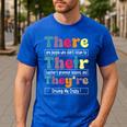 There Their They'Re English Teacher Grammar Memes Men's Casual T-Shirt Royal Blue There Their They'Re English Teacher Grammar Memes Men's Casual T-Shirt Royal Blue