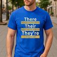 There Their They'Re T Shirt English Grammar Teacher For Men Women Men's Casual T-Shirt Royal Blue