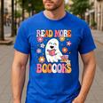 Read More Books Groovy Halloween Teacher Women Men's Casual T-Shirt Royal Blue