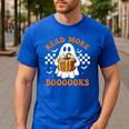 Read More Books Halloween Retro Pumpkin Reading Fall Teacher Men's Casual T-Shirt Royal Blue
