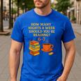 Reading 67 Meme English Teacher 6 7 Book Lover Humor Men's Casual T-Shirt Royal Blue