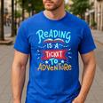 Reading Adventure Library Student Teacher Book Men's Casual T-Shirt Royal Blue Reading Adventure Library Student Teacher Book Men's Casual T-Shirt Royal Blue