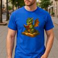 Reading Dragon Shirt For Bookish Teacher Librarian Bookworm Men's Casual T-Shirt Royal Blue Reading Dragon Shirt For Bookish Teacher Librarian Bookworm Men's Casual T-Shirt Royal Blue