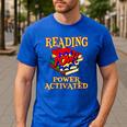 Reading Super Power Activated Superhero Teacher Or Student Men Women Girls Kids Men's Casual T-Shirt Royal Blue Reading Super Power Activated Superhero Teacher Or Student Men Women Girls Kids Men's Casual T-Shirt Royal Blue