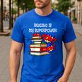 Reading Is My Super Power Superhero Best English Teacher Men's Casual T-Shirt Royal Blue