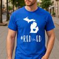 Red For Ed Michigan Teacher Public Education Men's Casual T-Shirt Royal Blue Red For Ed Michigan Teacher Public Education Men's Casual T-Shirt Royal Blue