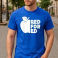 Red For Ed Teacher Support Public Education For Men Women Kids Men's Casual T-Shirt Royal Blue