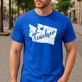 Red For Ed Washington Teacher T Shirts RedForEd Tee Shirt Men's Casual T-Shirt Royal Blue